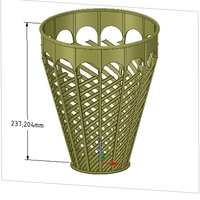 basket vase wallet for paper or flower v07 for 3d-print or cnc - Thumbnail 11