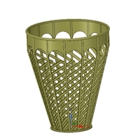 basket vase wallet for paper or flower v07 for 3d-print or cnc - Thumbnail 12