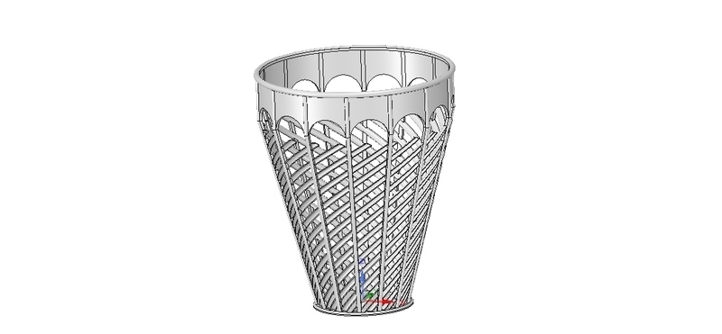 basket vase wallet for paper or flower v07 for 3d-print or cnc