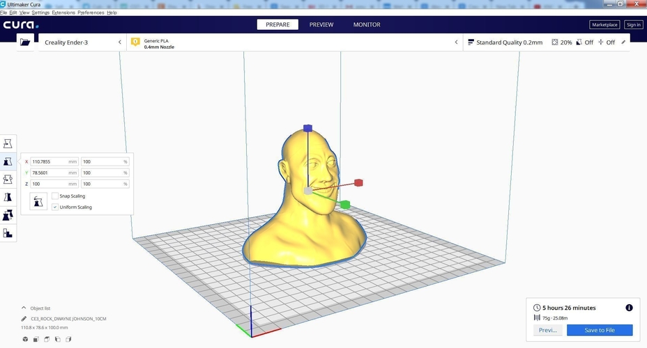 Stylized Rock-Dwayne Johnson Bust 3D Print 257615