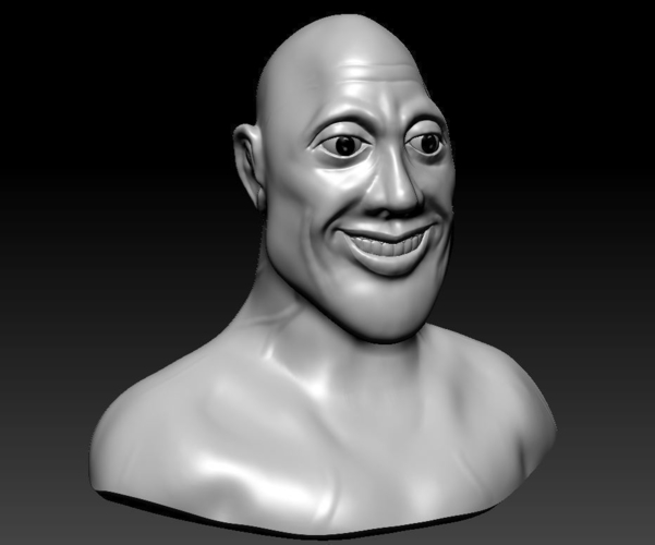 Stylized Rock-Dwayne Johnson Bust 3D Print 257616