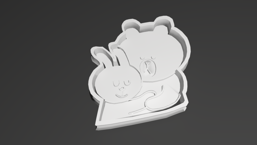 Cony & Brown cookie cutter 3D Print 257911