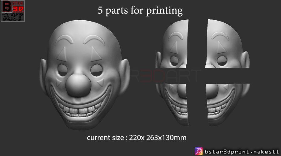 Joker Mask - Joker movie 2019 3D Print 257963