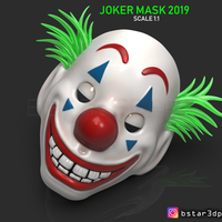 Joker Mask 2019 with hair - Clown mask 2019 - Halloween Mask  - Thumbnail 1