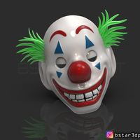 Joker Mask 2019 with hair - Clown mask 2019 - Halloween Mask  - Thumbnail 3