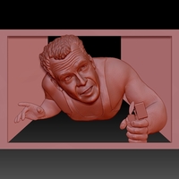Portrait STL bas-relief Die Hard - Thumbnail 1