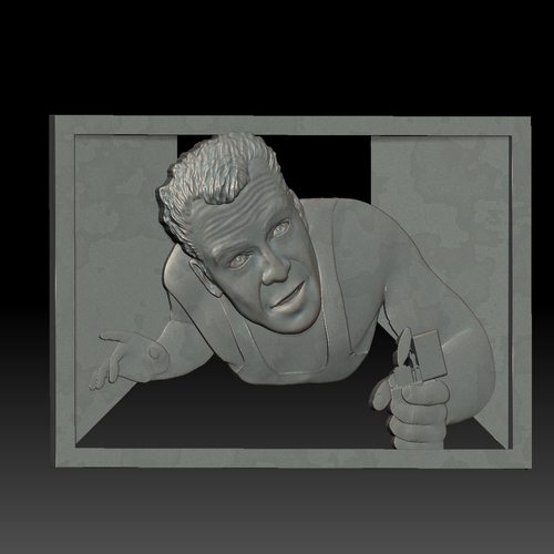 Portrait STL bas-relief Die Hard 3D Print 258319