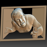 Portrait STL bas-relief Die Hard - Thumbnail 6