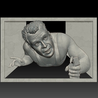 Small Portrait STL bas-relief Die Hard 3D Printing 258326