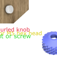 Small knurled knob for M5 hex head screw/nut  3D Printing 258489