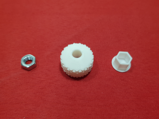knurled knob for M5 hex head screw/nut  3D Print 258490
