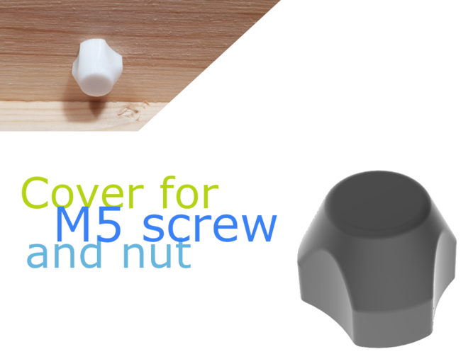 nut/screw-cover for M5 3D Print 258496