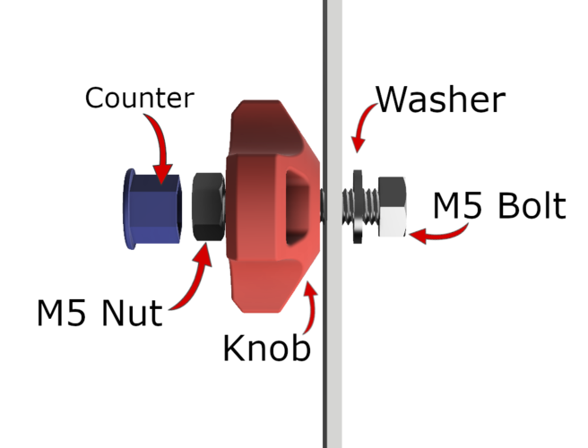 turning knob for m5 hex head 3D Print 258497