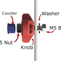 turning knob for m5 hex head - Thumbnail 1