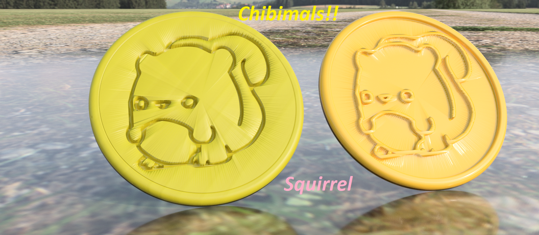 Squirrel chibimals coaster (pair)