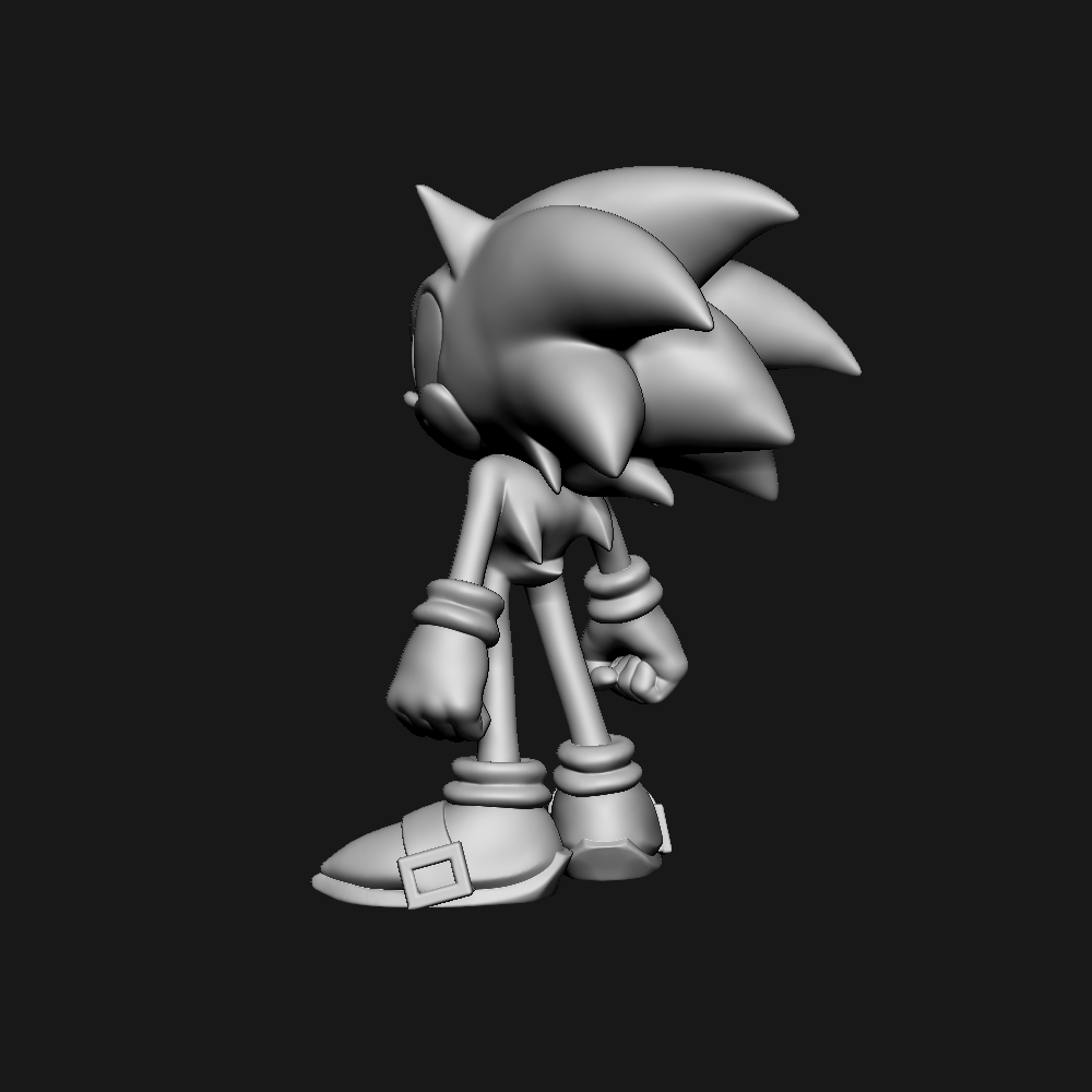 The Sonic Fanart 3D Print Model in Figurines 3DExport