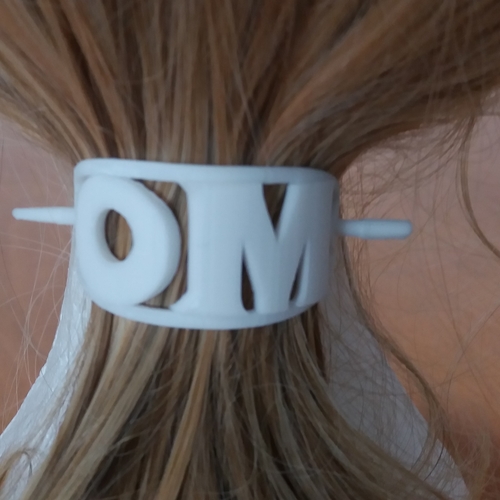 OM Personalized Oval Hair Stick Barrete 54x30mm