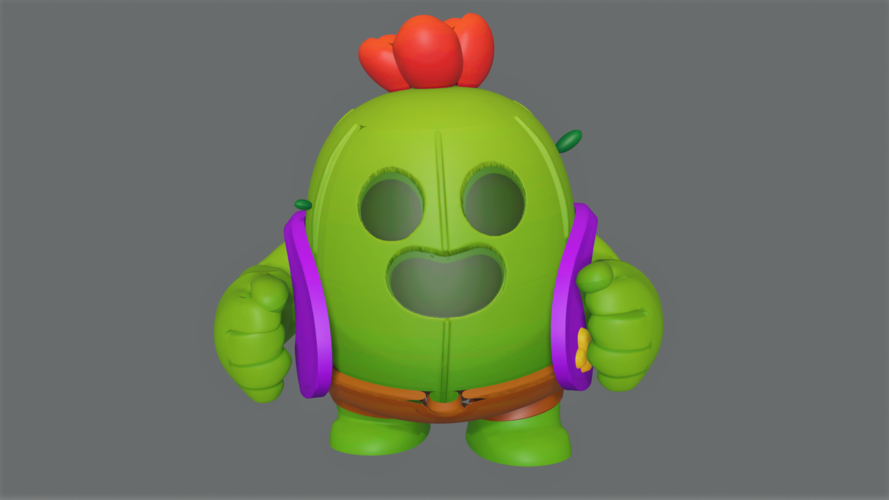 3d Printed Brawl Stars Spike Figurine By Ron Dino Pinshape - spike brawl stars model