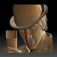 Portrait STL bas-relief Clockwork orange - Thumbnail 1