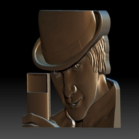 Portrait STL bas-relief Clockwork orange - Thumbnail 2