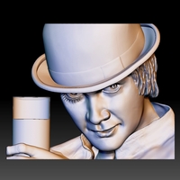 Portrait STL bas-relief Clockwork orange - Thumbnail 8