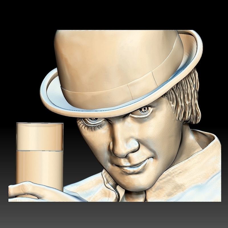 Portrait STL bas-relief Clockwork orange