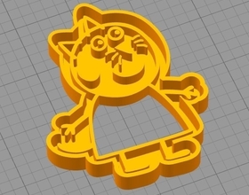 Pin CANDY CAT (from PEPPA PIG) COOKIE CUTTER 3D Printing 259295