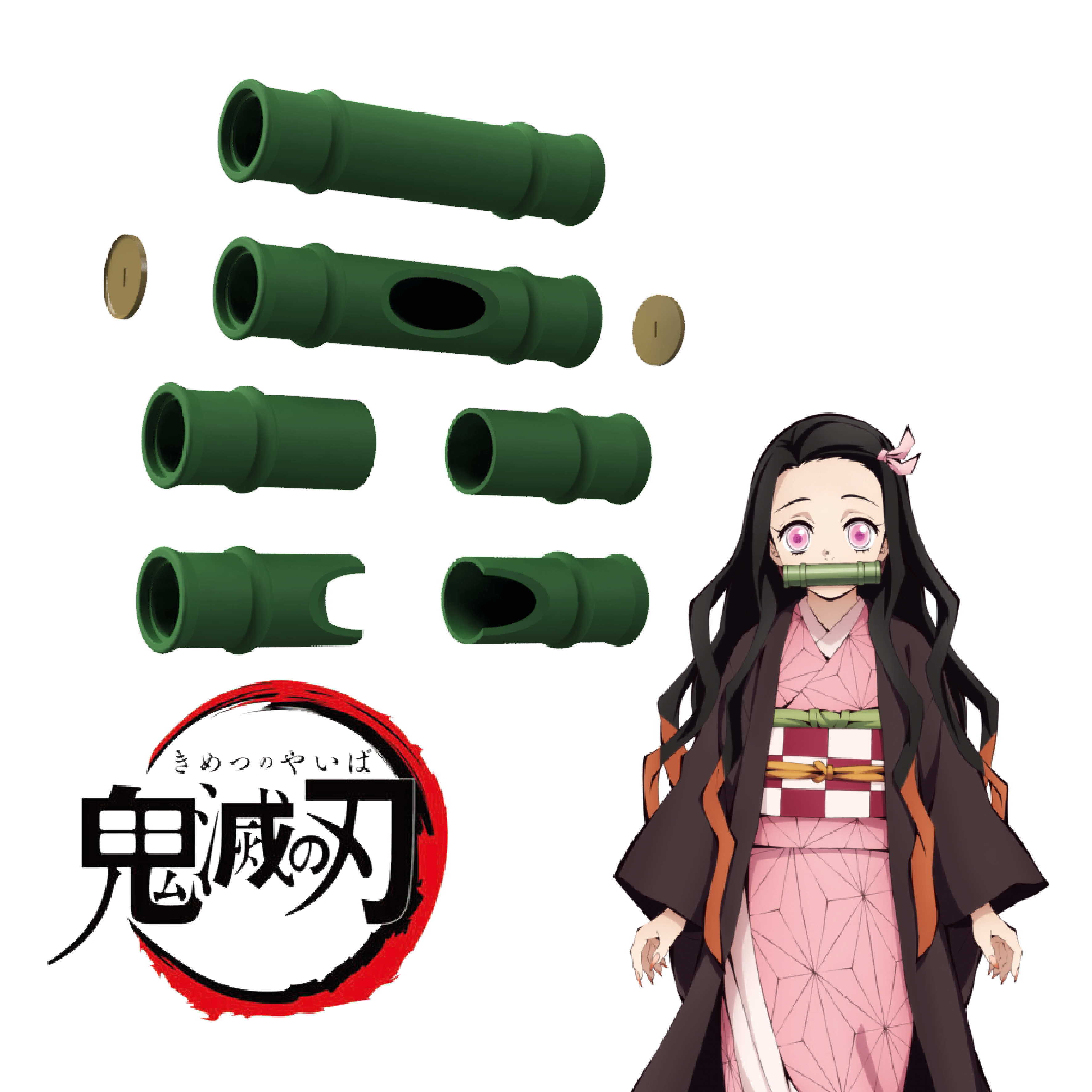 Compra online de Vara de bambu para vedação de anime Kamado Nezuko