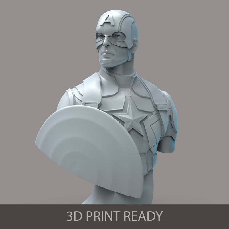 1/10 Scale Captain America Bust