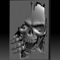 Skull monster bas-relief STL file for CNC or 3D printing - Thumbnail 10