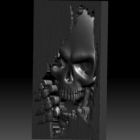 Skull monster bas-relief STL file for CNC or 3D printing - Thumbnail 11