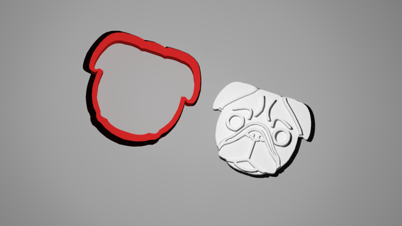 Pug cookie cutter