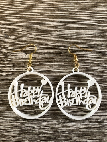 Happy birthday earrings