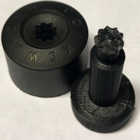 Small VW rim bolt cap opener key 3D Printing 259804