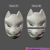 Japanese Fox Mask Demon Kitsune Cosplay  - Thumbnail 8
