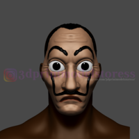 Dali Mask Salvador Lacasa de papel Face Mask - Money Heist Mask - Thumbnail 2