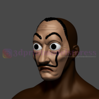 Dali Mask Salvador Lacasa de papel Face Mask - Money Heist Mask - Thumbnail 3