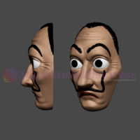 Dali Mask Salvador Lacasa de papel Face Mask - Money Heist Mask - Thumbnail 4