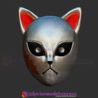 Kimetsu no Yaiba Sabito Mask - Kitsune Fox Mask for Cosplay  - Thumbnail 1