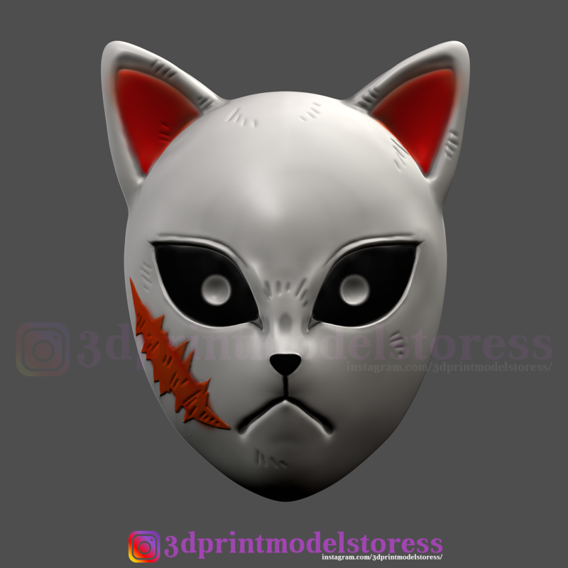 Kimetsu no Yaiba Sabito Mask - Kitsune Fox Mask for Cosplay 