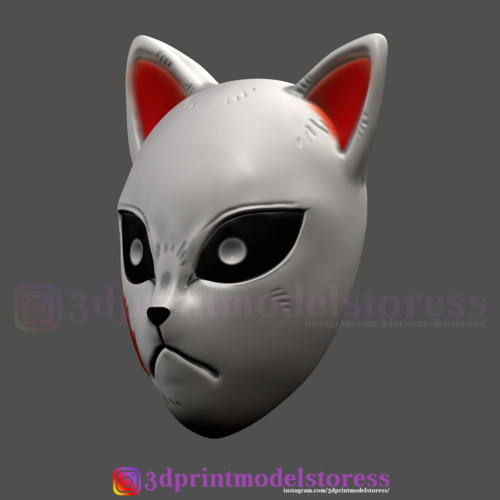 Kimetsu no Yaiba Sabito Mask - Kitsune Fox Mask for Cosplay  3D Print 259869