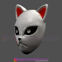 Kimetsu no Yaiba Sabito Mask - Kitsune Fox Mask for Cosplay  - Thumbnail 3