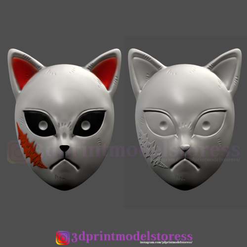 Kimetsu no Yaiba Sabito Mask - Kitsune Fox Mask for Cosplay  3D Print 259871