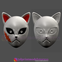 Kimetsu no Yaiba Sabito Mask - Kitsune Fox Mask for Cosplay  - Thumbnail 5