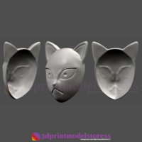 Kimetsu no Yaiba Sabito Mask - Kitsune Fox Mask for Cosplay  - Thumbnail 6
