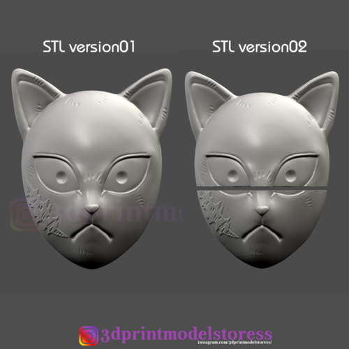 Kimetsu no Yaiba Sabito Mask - Kitsune Fox Mask for Cosplay  3D Print 259873