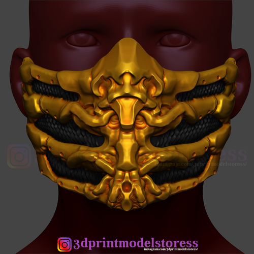Scorpion Mask from Mortal Kombat Halloween Costume Cosplay  3D Print 259875