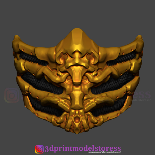 Scorpion Mask from Mortal Kombat Halloween Costume Cosplay  3D Print 259876