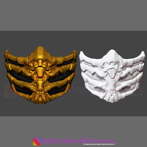 Scorpion Mask from Mortal Kombat Halloween Costume Cosplay  3D Print 259881