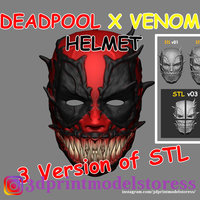 Small Deadpool Venom Mask Cosplay Halloween Helmet 3D Printing 259958